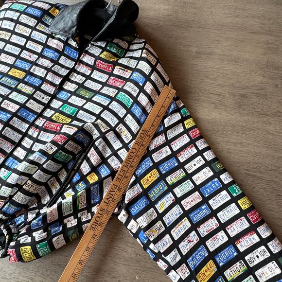 Luis Alvear retro license plate 90's bomber jacket - Picture 2 of 11